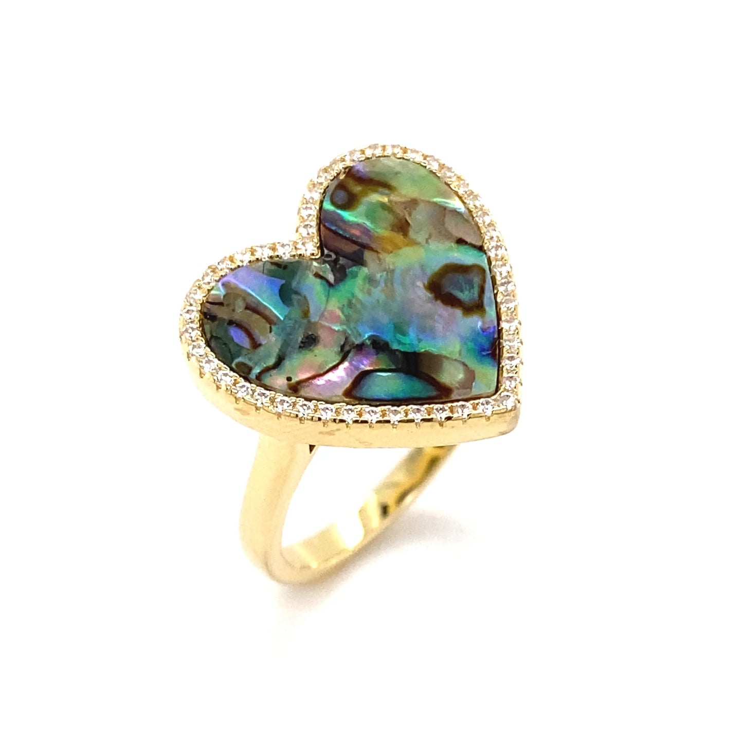Abalone Heart Shaped Ring - Anna Zuckerman