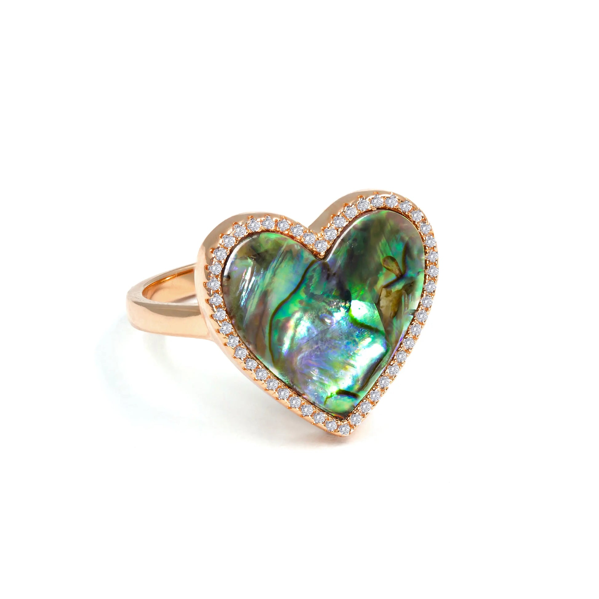 Abalone Heart Shaped Ring - Anna Zuckerman