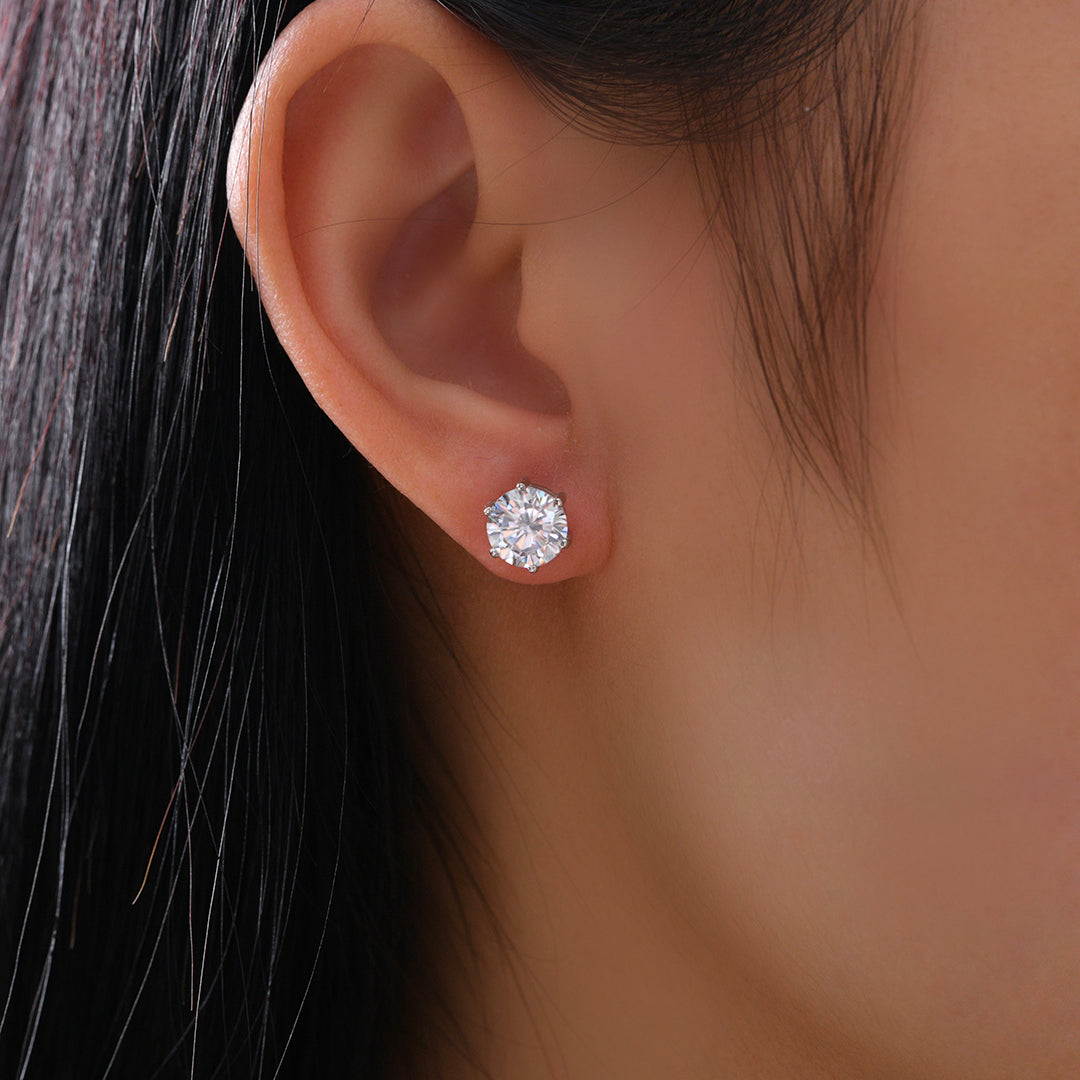Anna Zuckerman 1 Carat Diamond Crystalline 6 prong studs