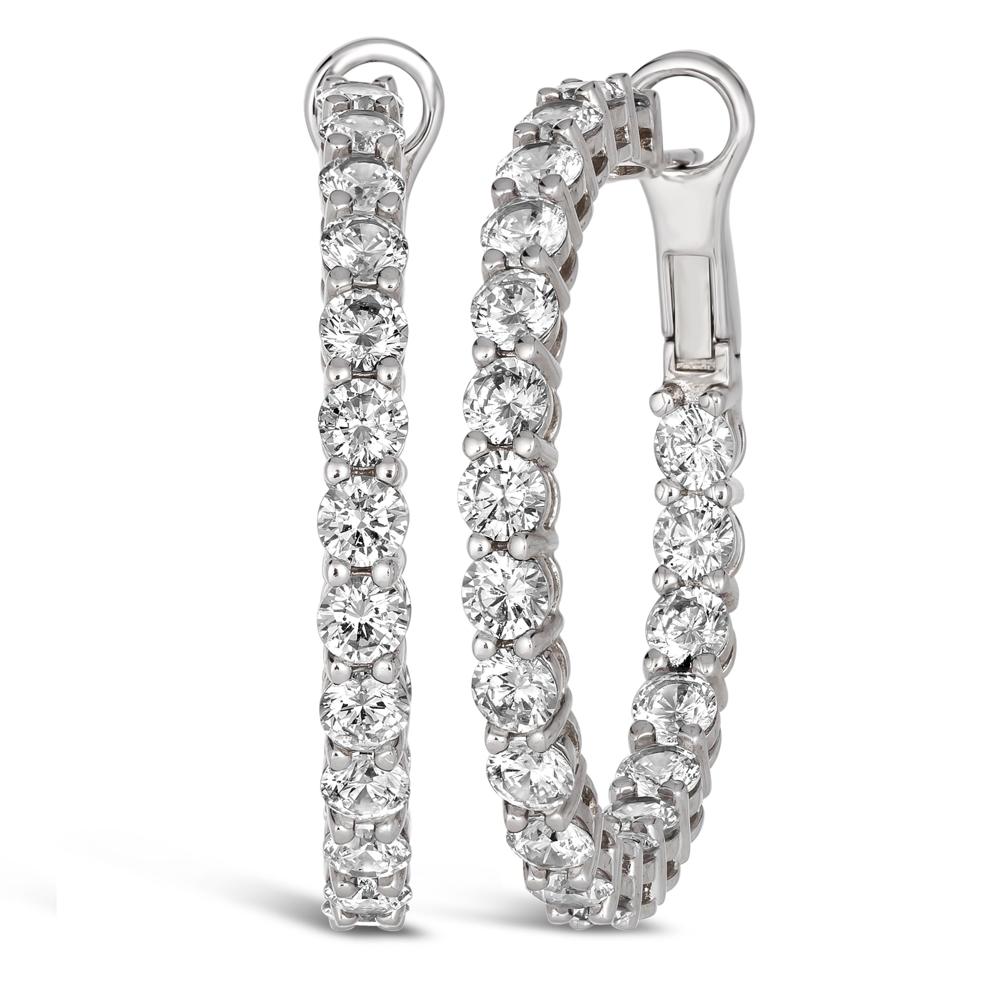 Anastasia 28 White Diamond Lg Hoop Earrings - Anna Zuckerman Luxury Earrings
