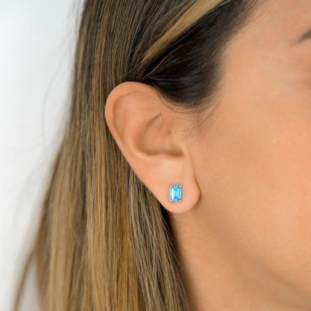 Grace 34 Aquamarine Studs - Anna Zuckerman Luxury Earrings