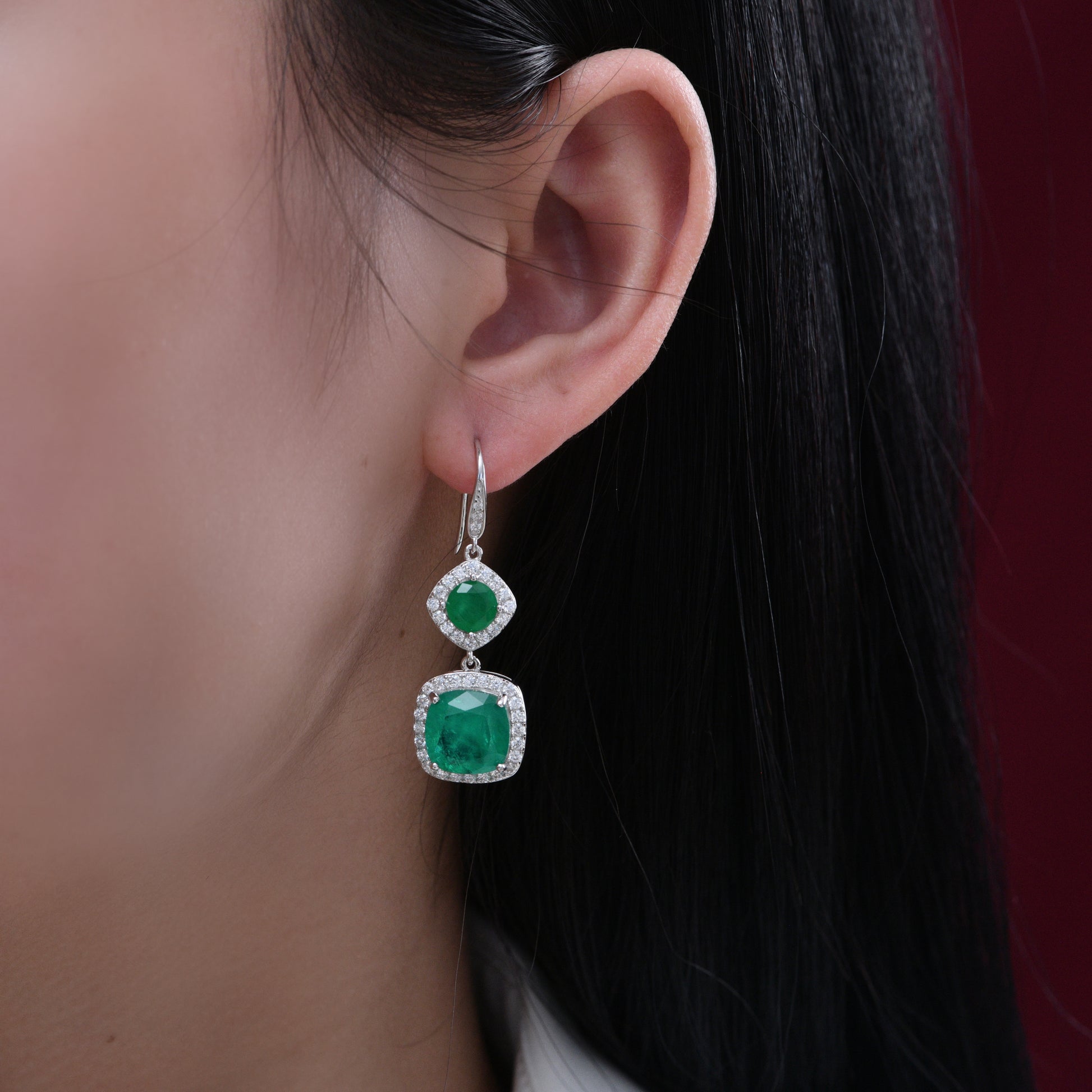Arabella 22 Jade Green Earrings - Anna Zuckerman Luxury Earrings