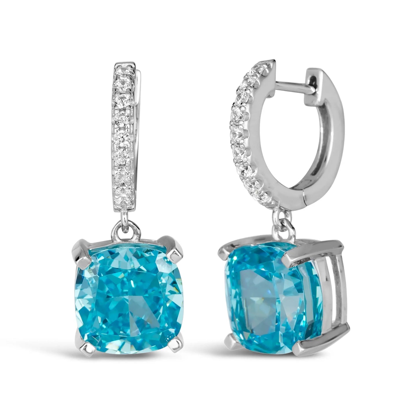 "Bauble drop earrings in aquamarine gemstones, elegant luxury jewelry"