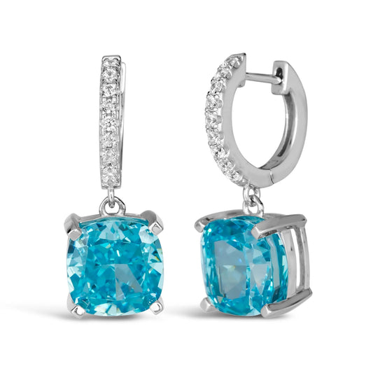 "Bauble drop earrings in aquamarine gemstones, elegant luxury jewelry"