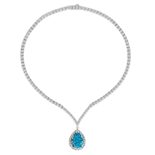 Elizabeth 62 Aquamarine Crystalline Necklace