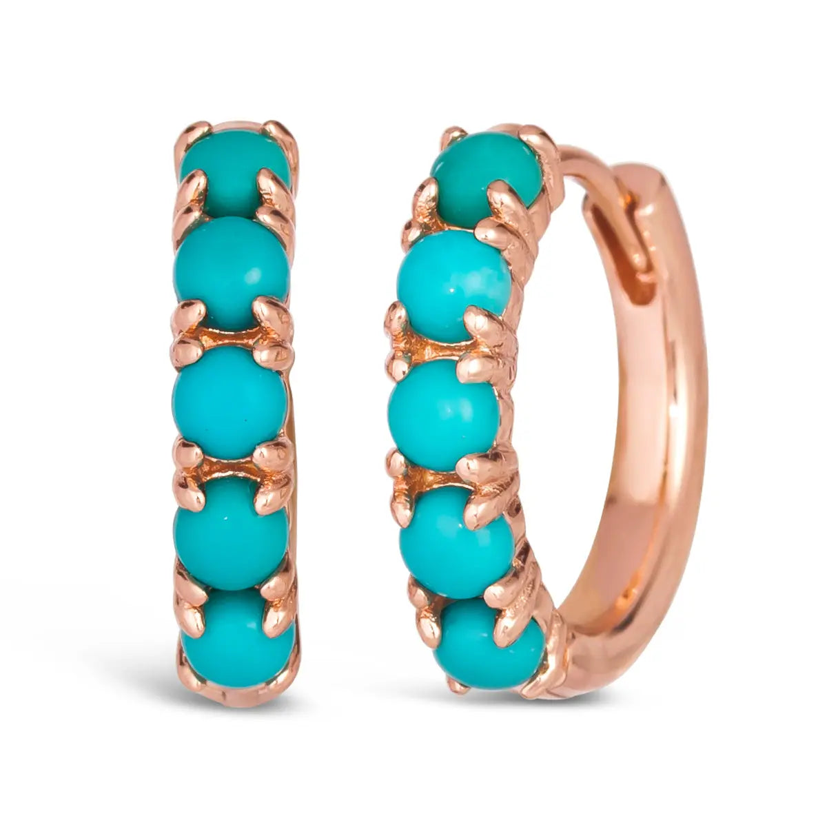 Blue Turquoise Huggee Earrings - Anna Zuckerman