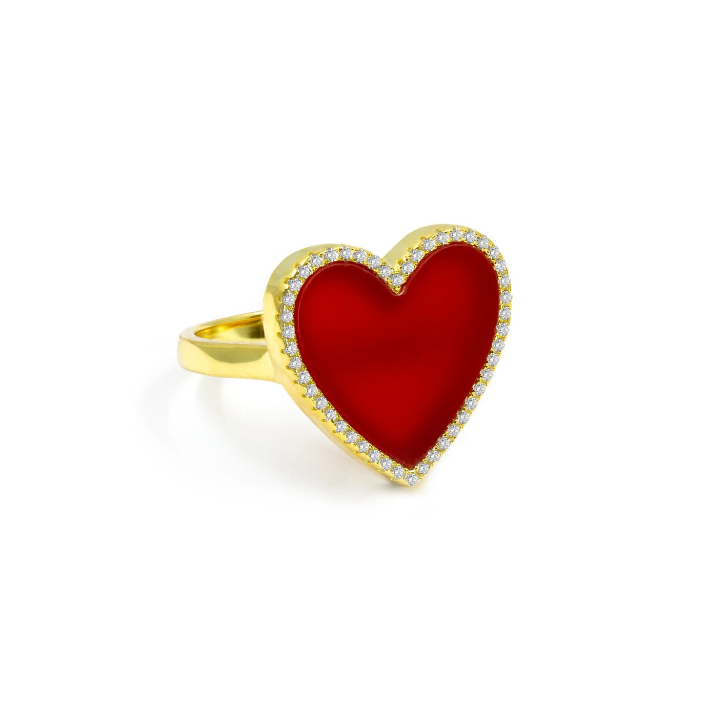 Carnelian Heart Shaped Ring - Anna Zuckerman