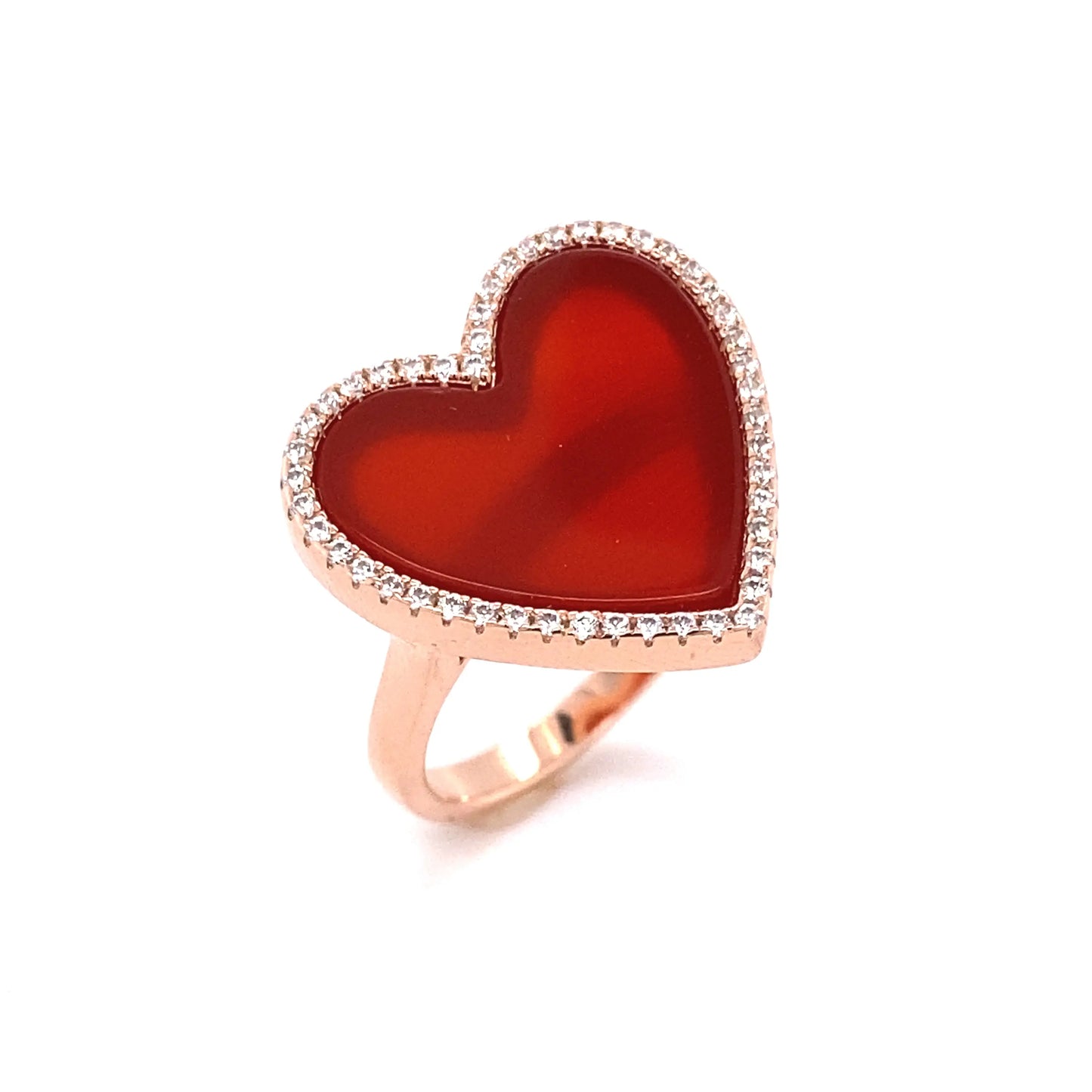 Carnelian Heart Shaped Ring - Anna Zuckerman