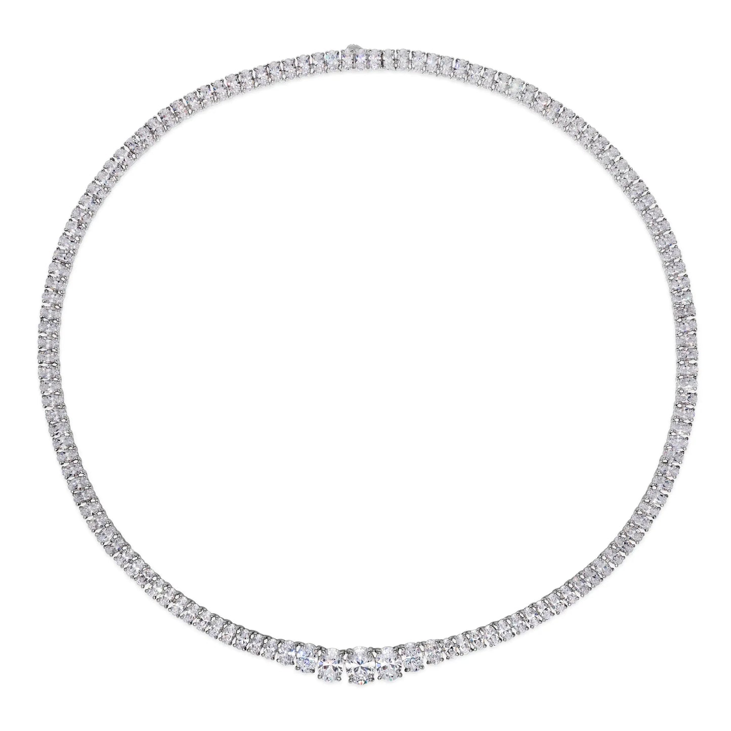 Sophia 02 Oval Tennis N DW - Anna Zuckerman Luxury Necklaces