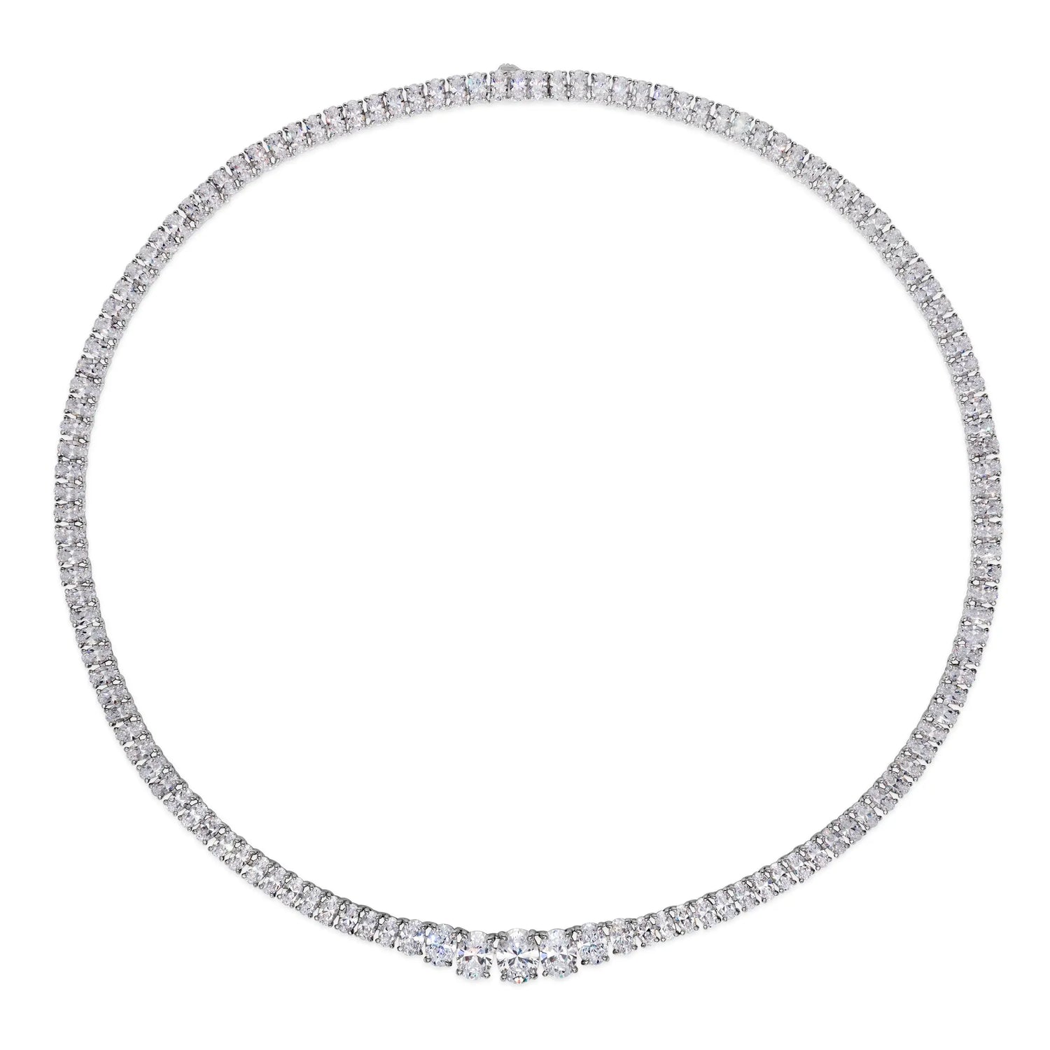 Sophia 02 Oval Tennis N DW - Anna Zuckerman Luxury Necklaces