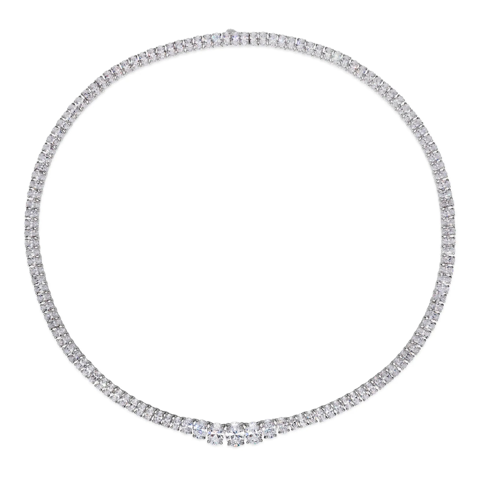Sophia 02 Oval Tennis N DW - Anna Zuckerman Luxury Necklaces
