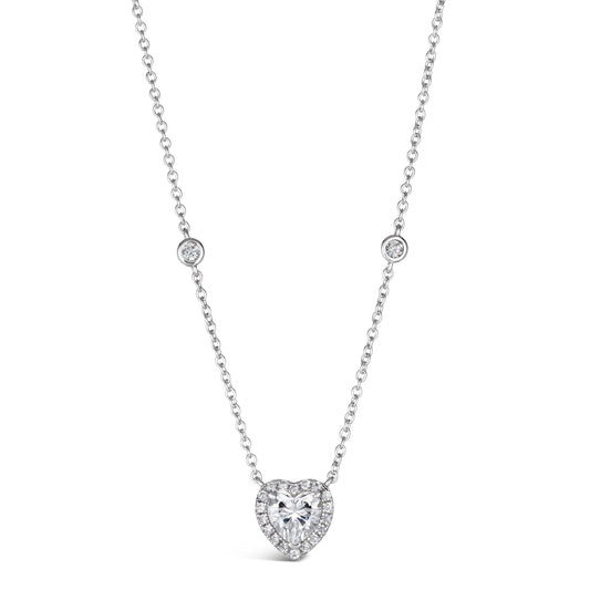 Kate 05 Diamond White Heart - Anna Zuckerman Luxury Necklaces