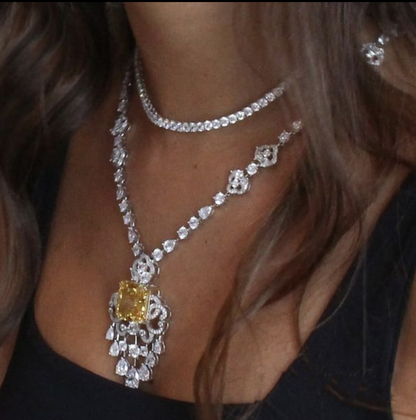Diana 25 Canary Yellow Necklace - Anna Zuckerman Luxury Necklaces