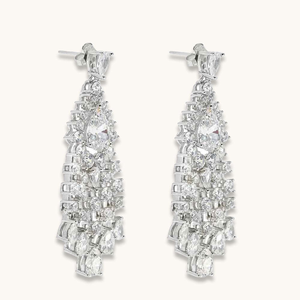 Elizabeth 28 Diamond White Earrings - Anna Zuckerman Luxury Earrings