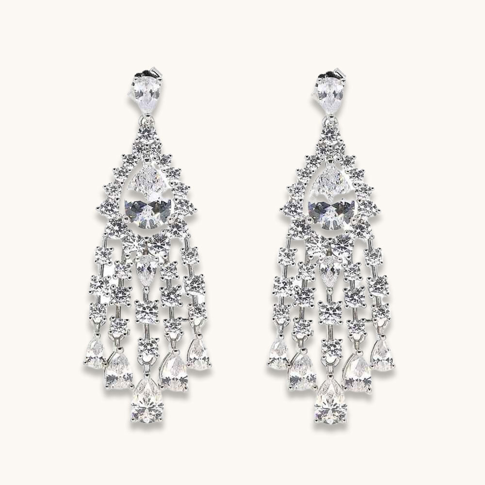 Elizabeth 28 Diamond White Earrings - Anna Zuckerman Luxury Earrings