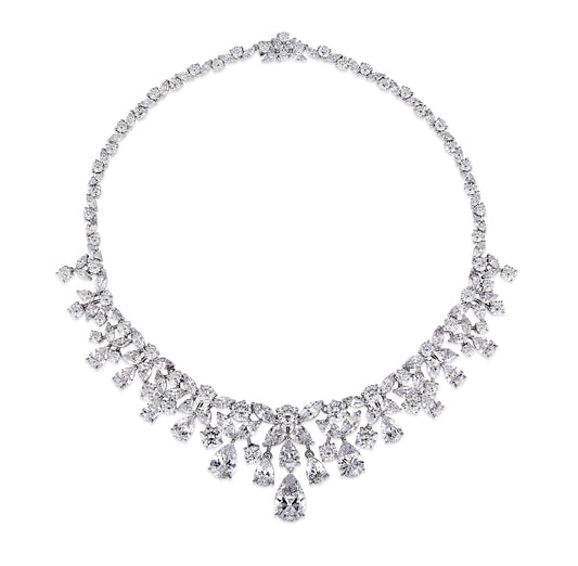 Elizabeth 36 White Diamond Crystalline Necklace