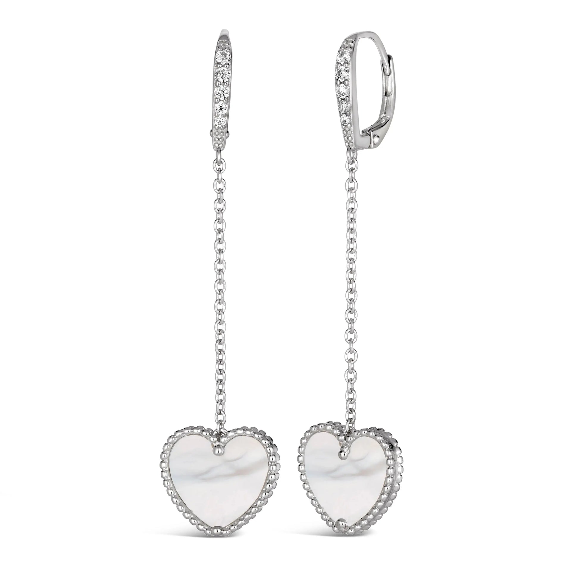 House of Cards 07 Dangle Heart Earrings - Anna Zuckerman Luxury Earrings