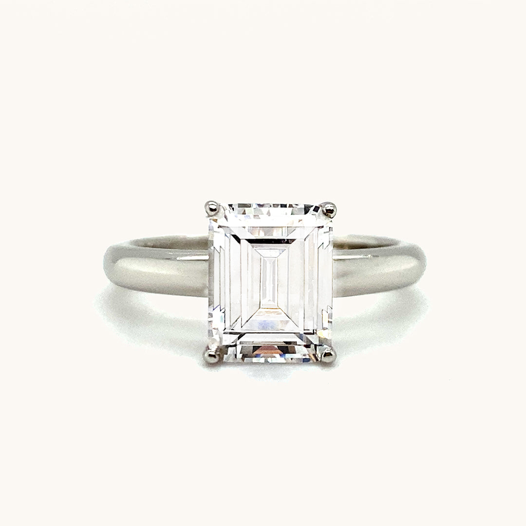 2 Carat Emerald Cut Crystalline Ring