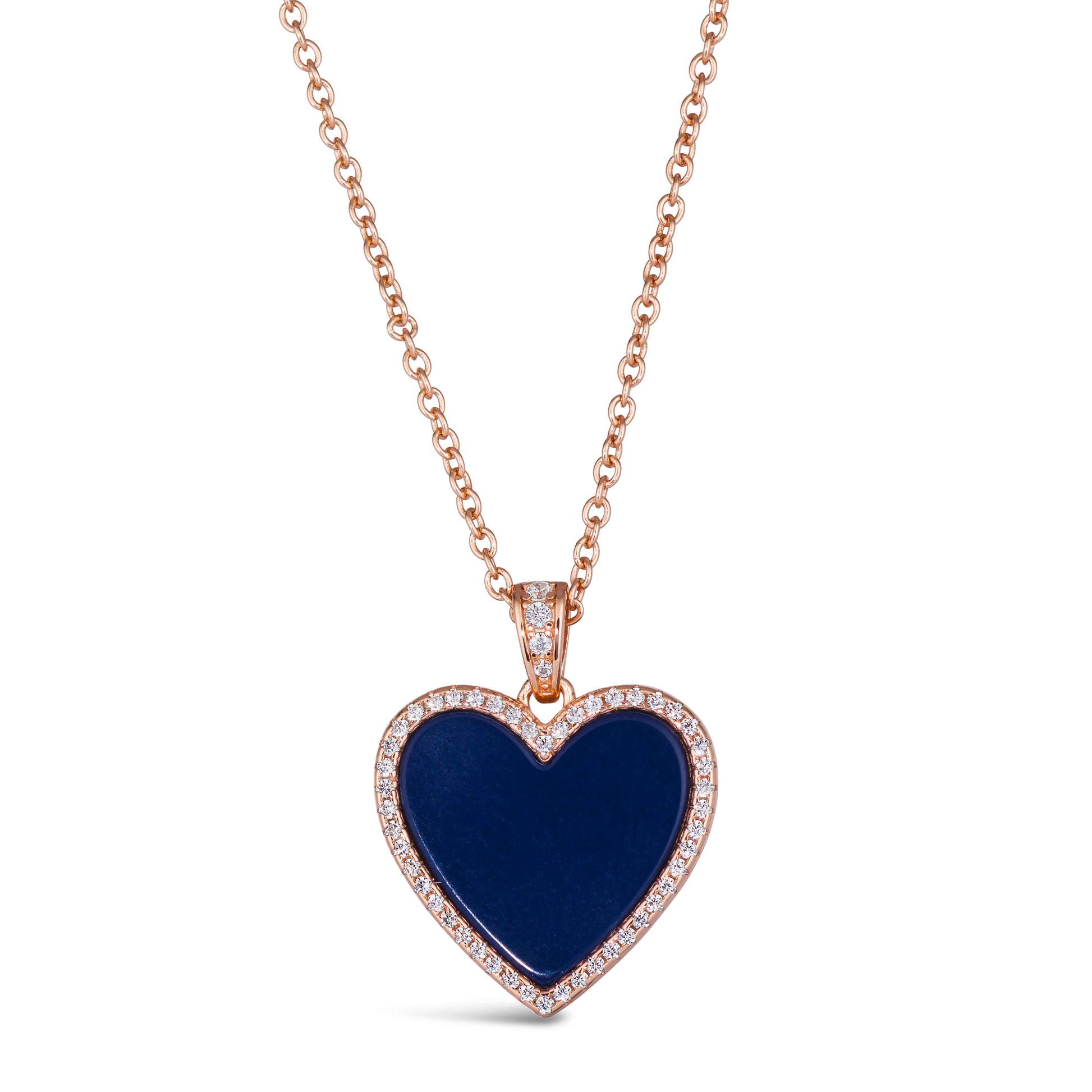 House of Cards 03 Necklace Lapis lazuli Large Heart - Anna Zuckerman Luxury Necklaces