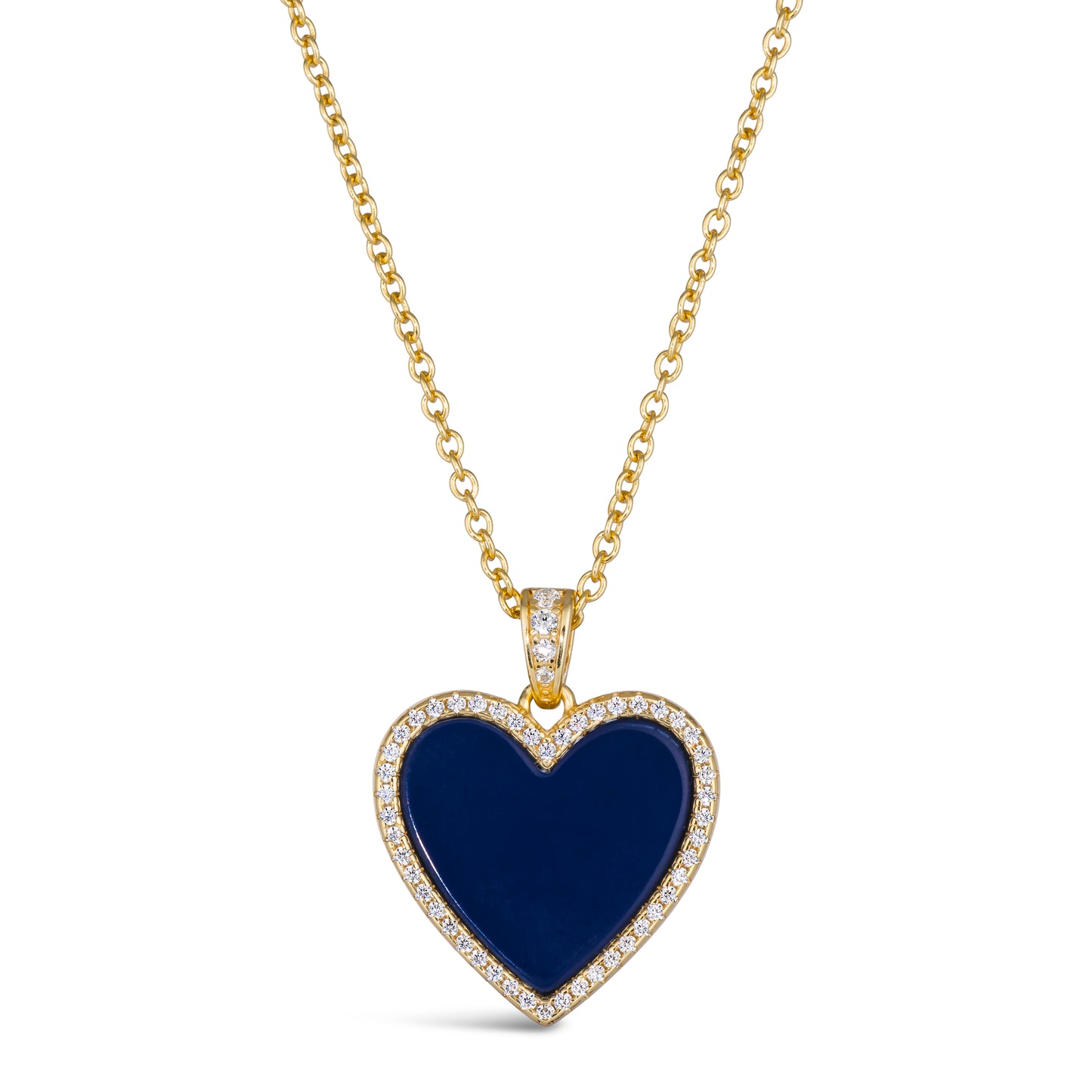 House of Cards 03 Necklace Lapis lazuli Large Heart - Anna Zuckerman Luxury Necklaces
