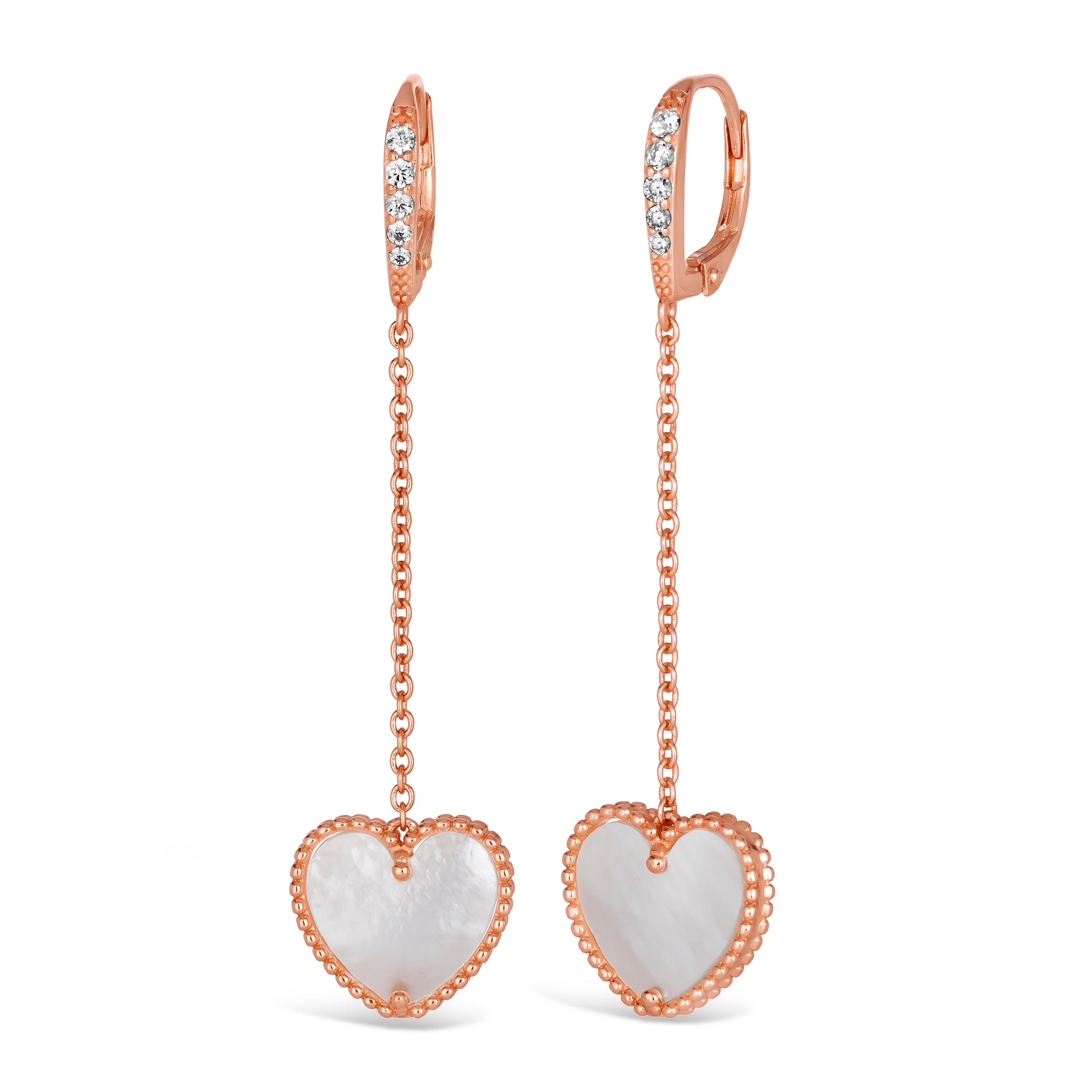 House of Cards 07 Dangle Heart Earrings - Anna Zuckerman Luxury Earrings
