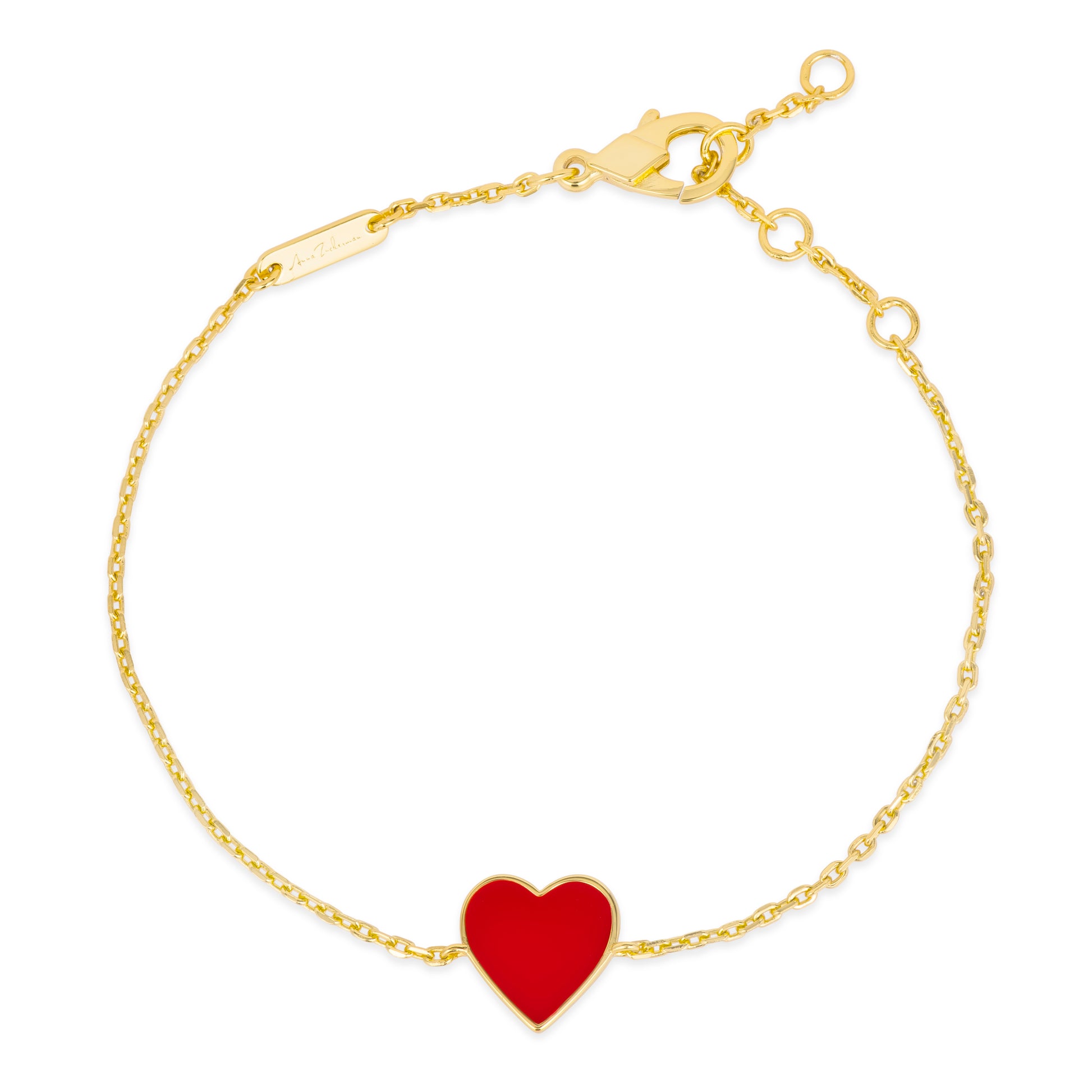 House of Cards 11 Enamel Heart Bracelet - Anna Zuckerman Luxury Bracelets