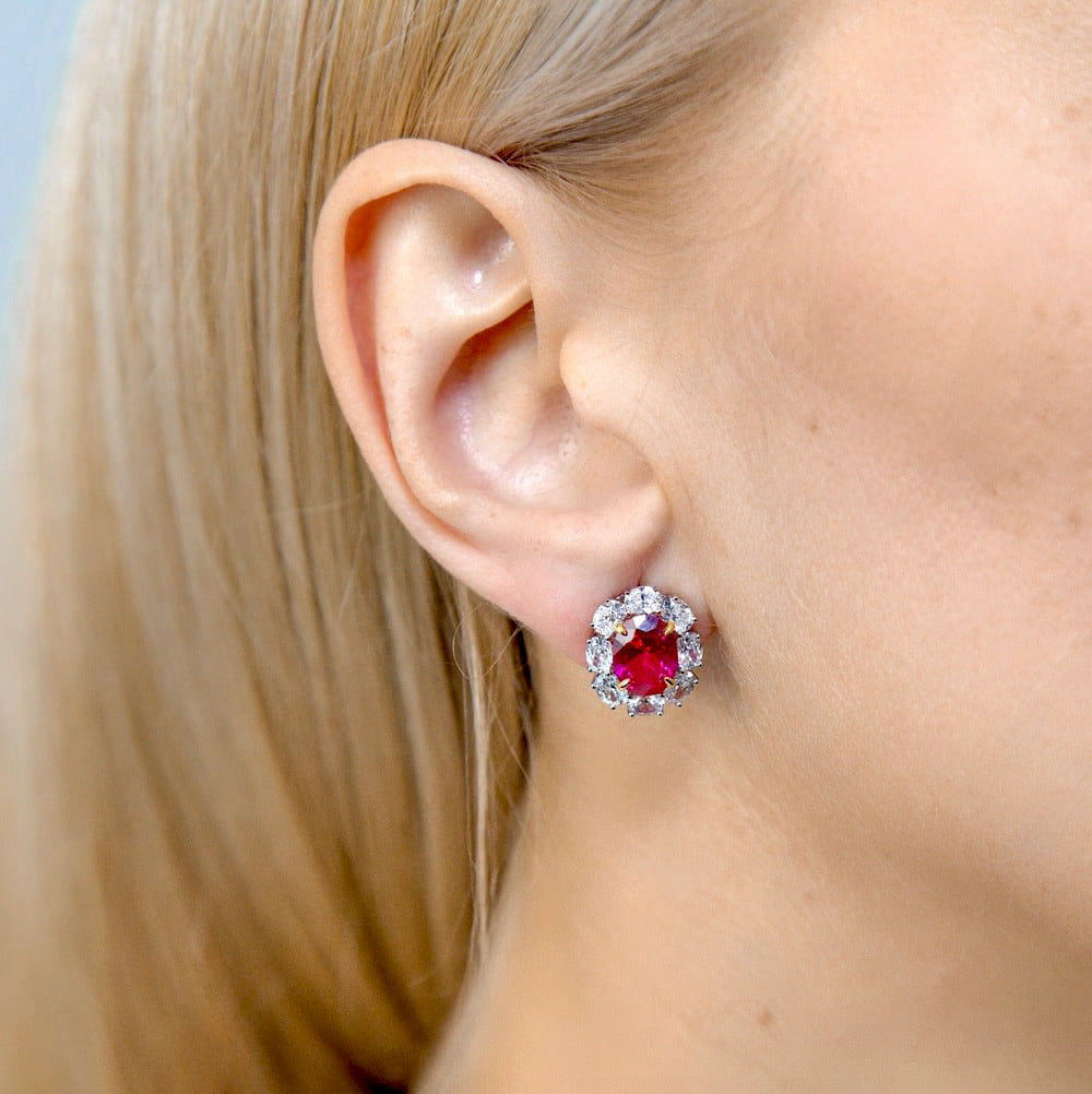 Victoria 14 Earrings Ruby Red