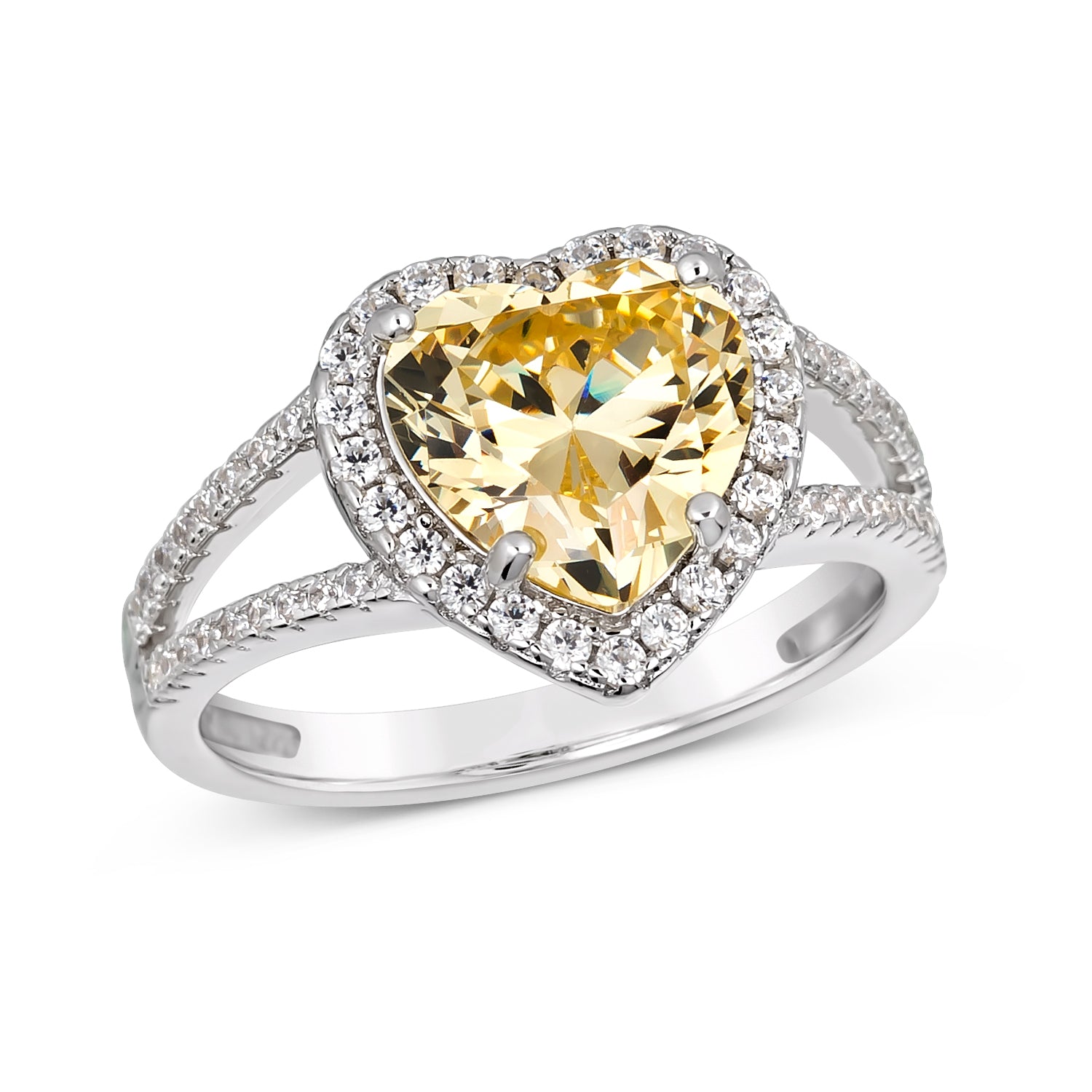 Kate 02 Heart Ring Canary Yellow - Anna Zuckerman Luxury Rings