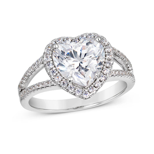 Kate 02 Heart Ring Diamond White - Anna Zuckerman Luxury Rings