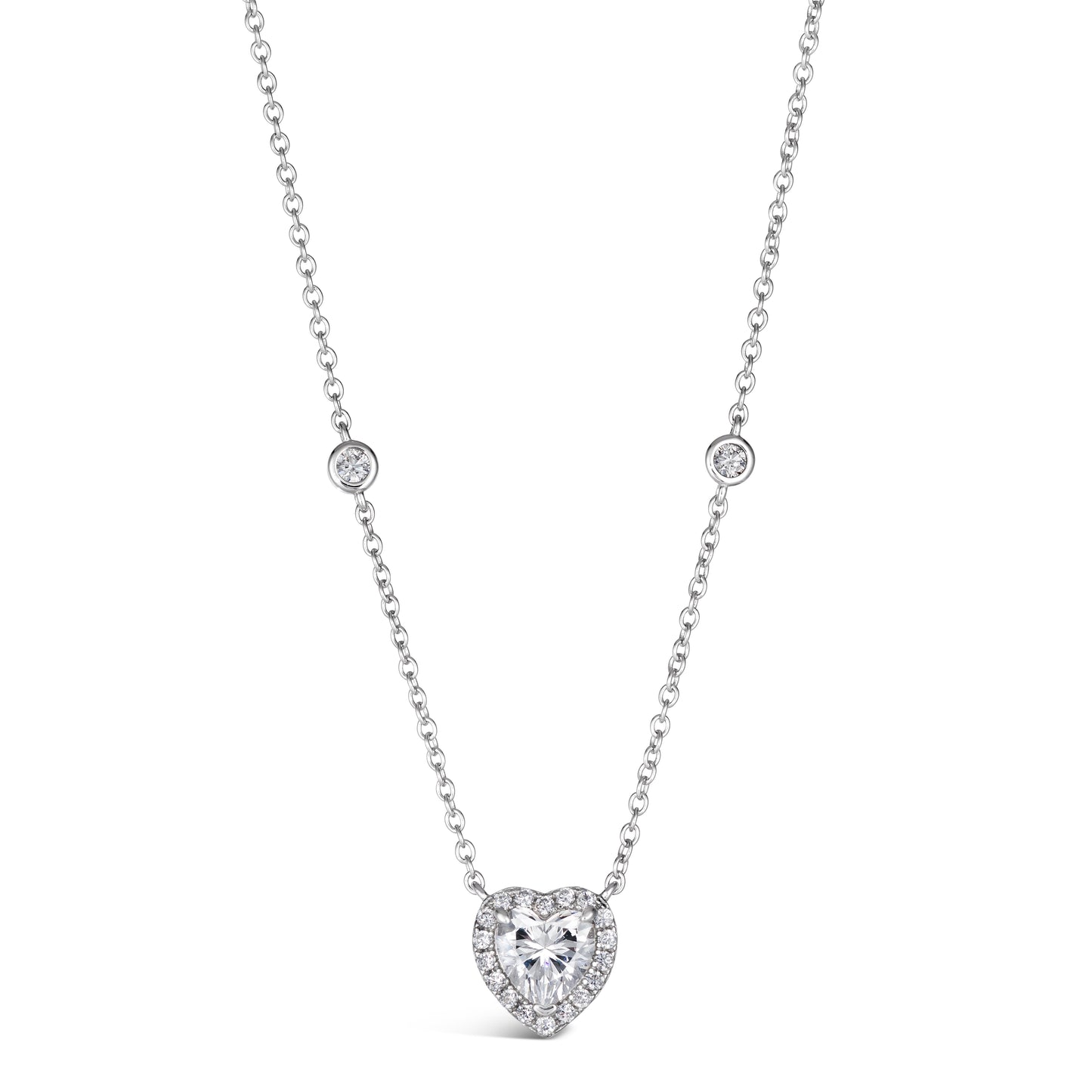 Kate 05 Diamond White Heart - Anna Zuckerman Luxury Necklaces