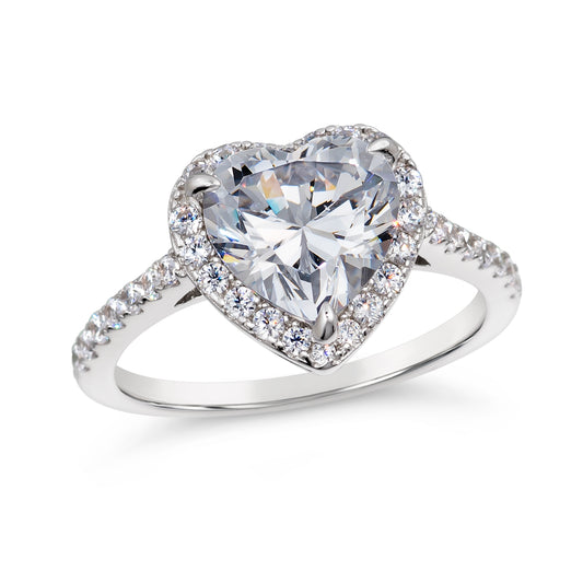 Kate 16 Heart Ring 3ct Diamond White - Anna Zuckerman Luxury Rings