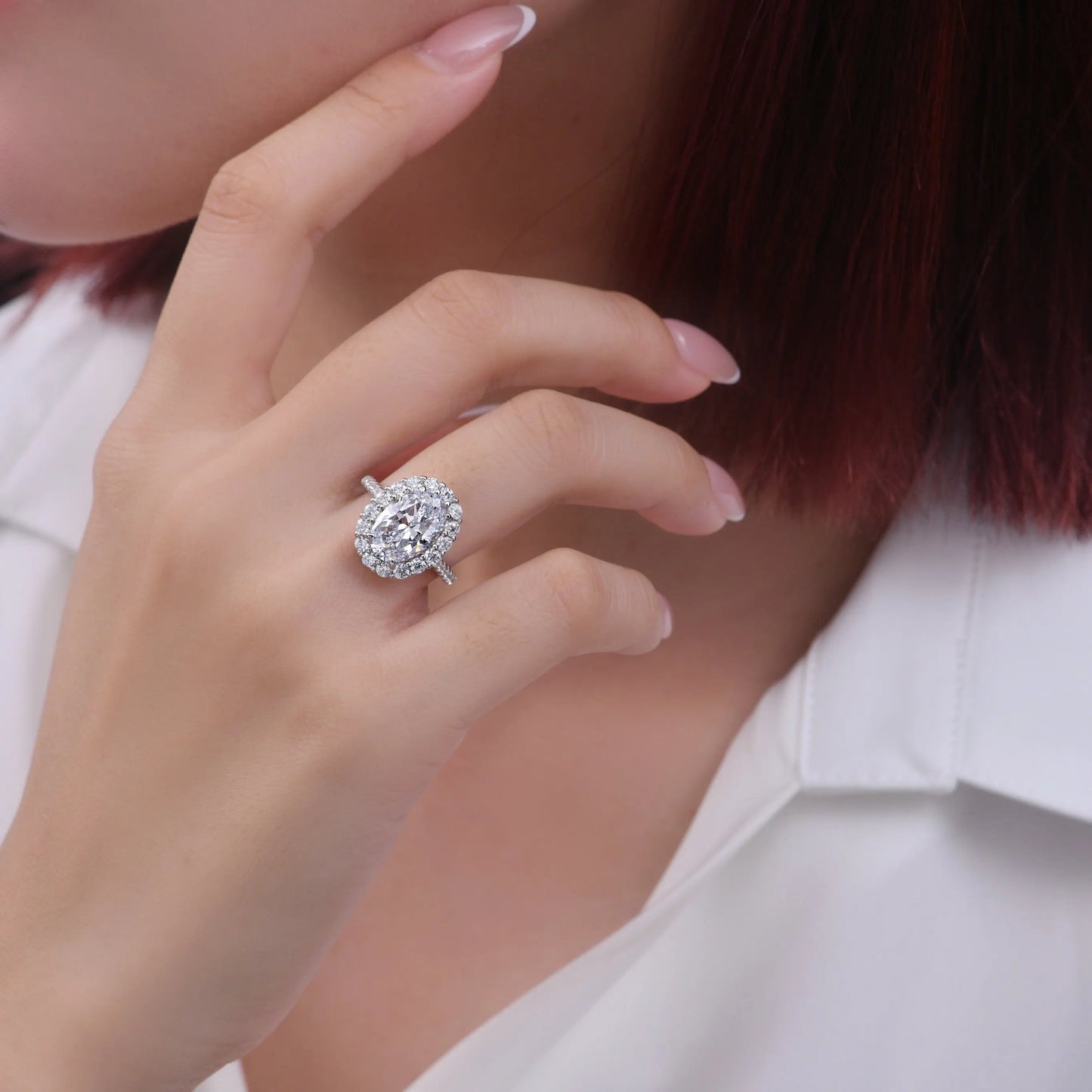Kennedy Crystalline Ring in White Diamond Anna Zuckerman