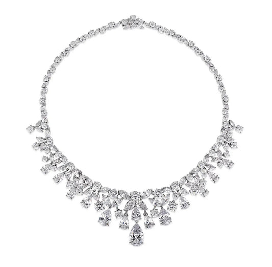 La Scala Diamond Crystalline Statement Necklace by Kathy Hilton - Anna Zuckerman