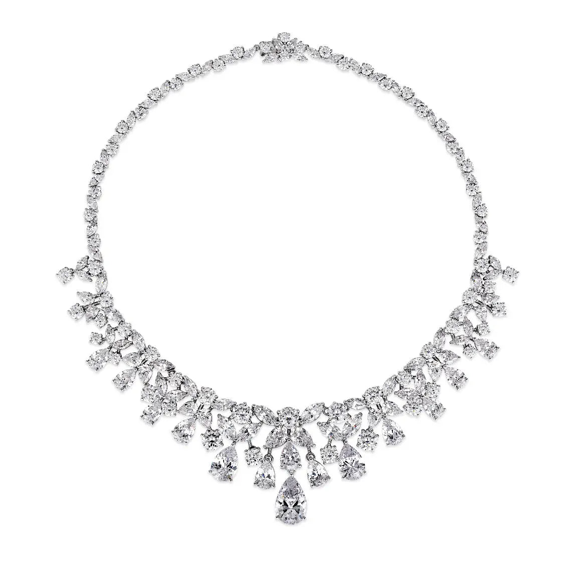 La Scala Diamond Crystalline Statement Necklace by Kathy Hilton - Anna Zuckerman