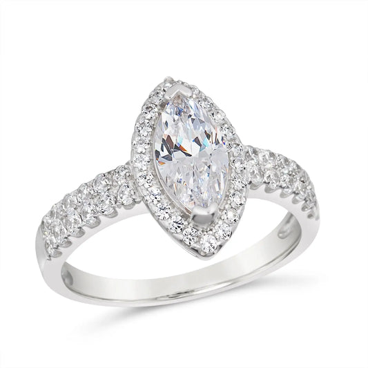 Marquise Diamond Crystalline Ring - Anna Zuckerman