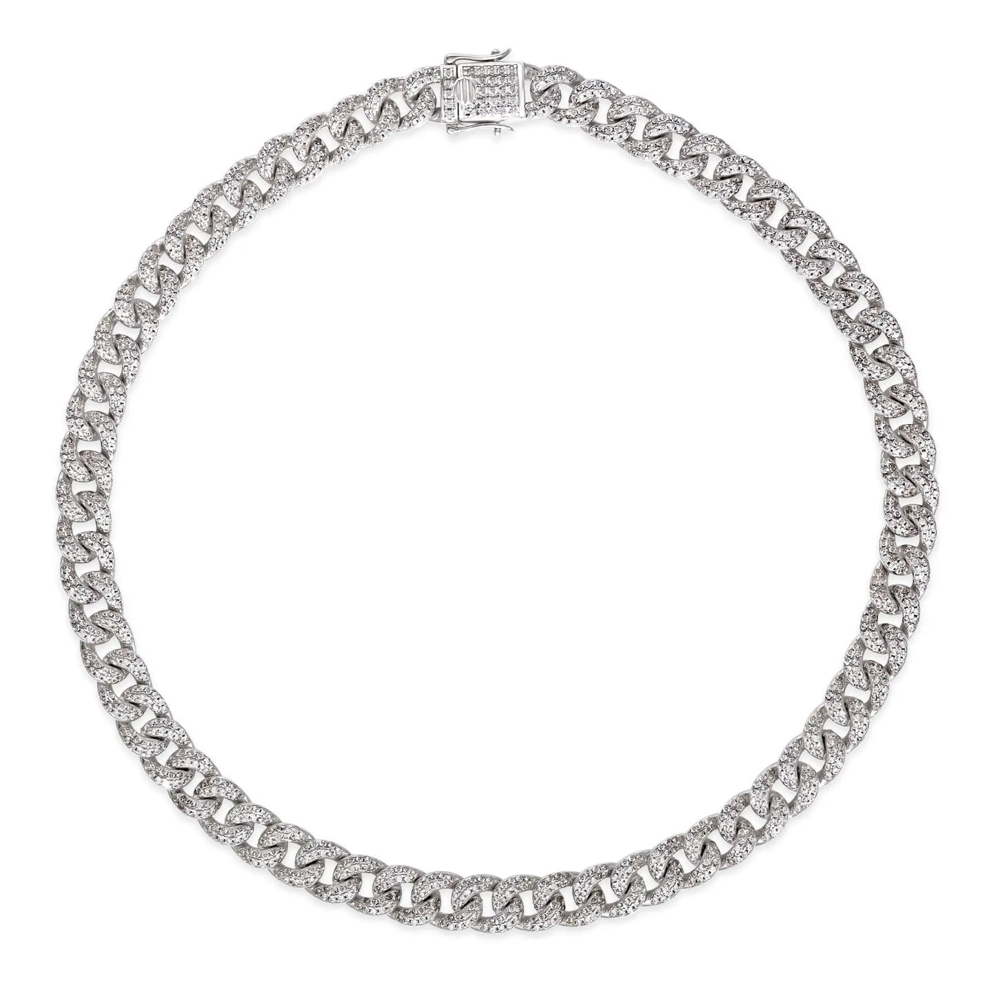 Olivia 65 Cuban Diamond White 18, 16 or 14 inch - Anna Zuckerman Luxury Necklaces