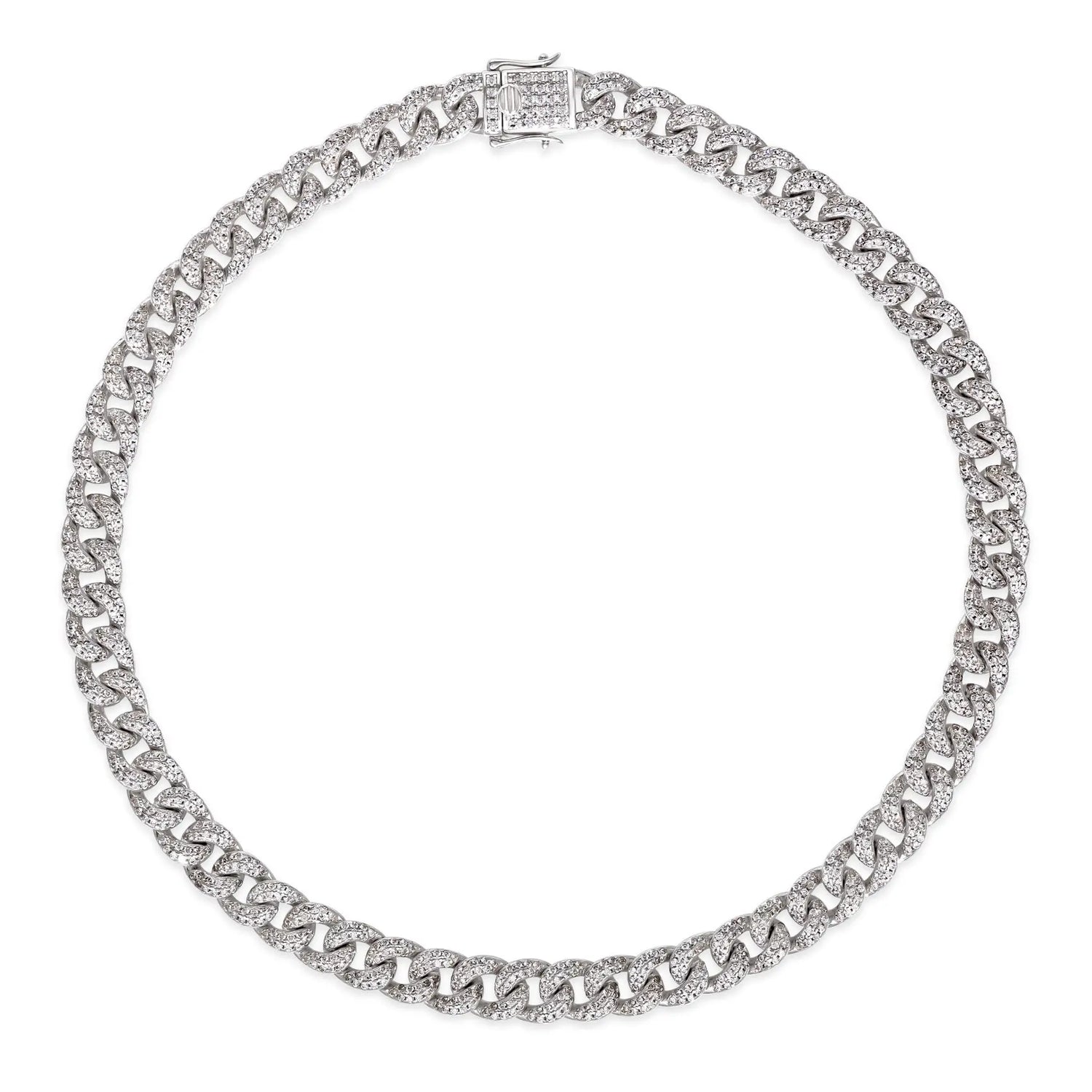 Olivia 65 Cuban Diamond White 18, 16 or 14 inch - Anna Zuckerman Luxury Necklaces