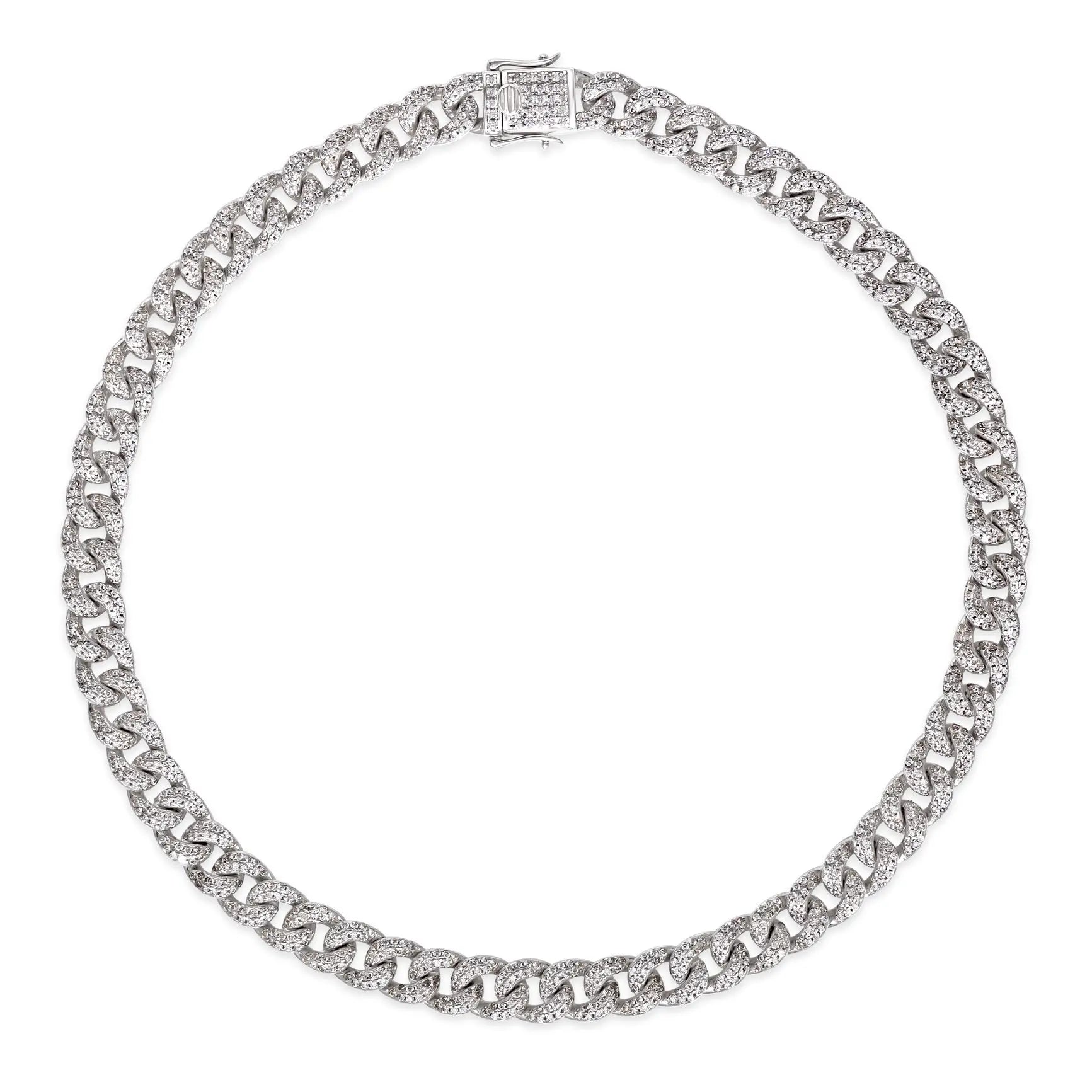 Olivia 65 Cuban Diamond White 18, 16 or 14 inch - Anna Zuckerman Luxury Necklaces