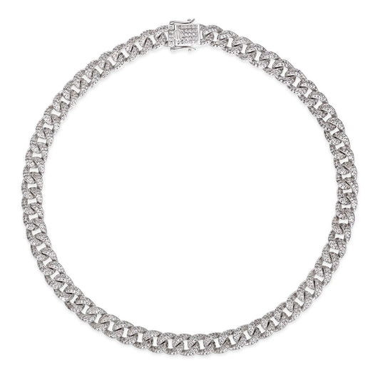 Olivia 65 Cuban Diamond White 18, 16 or 14 inch - Anna Zuckerman Luxury Necklaces