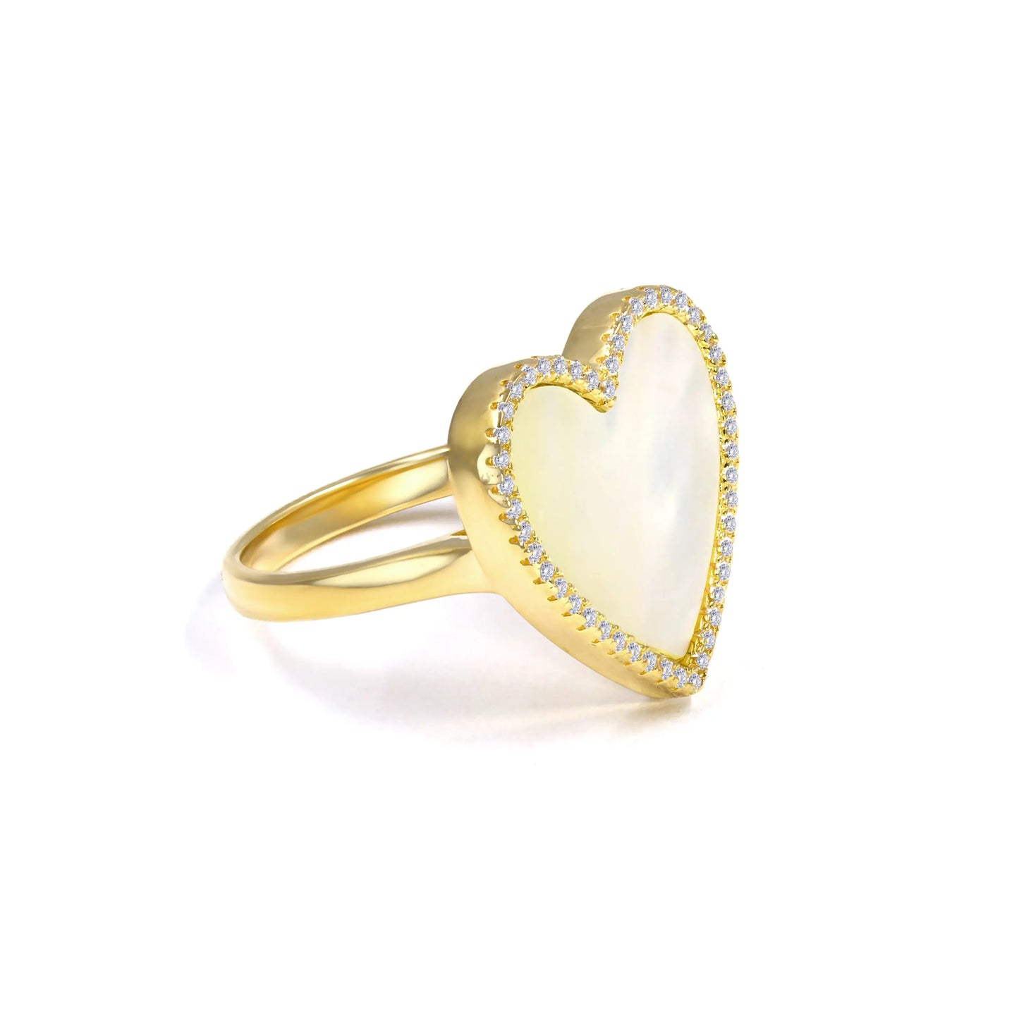 Mother of Pearl Heart Shaped Ring - Anna Zuckerman
