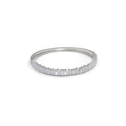 Olivia 46 Baguette Cuff Bracelet Diamond White - Anna Zuckerman Luxury Bracelets