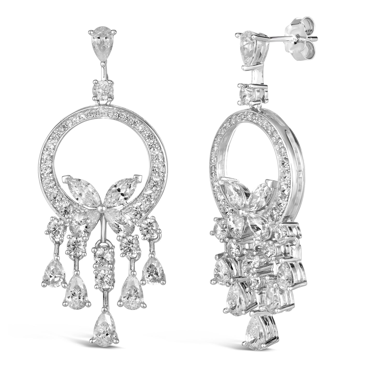 Olivia 14 Earrings Diamond White - Anna Zuckerman Luxury Earrings
