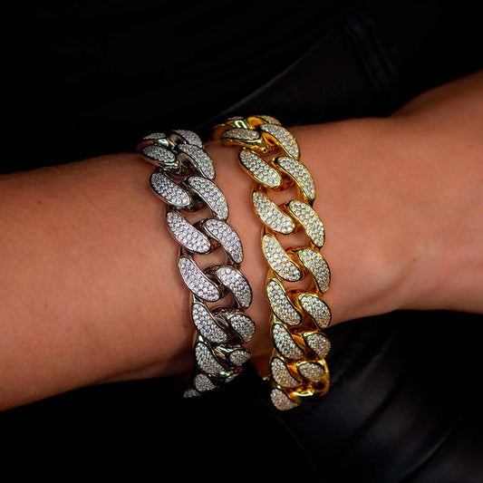 Olivia 51 Diamond White Cuban 19 cm - Anna Zuckerman Luxury Bracelets