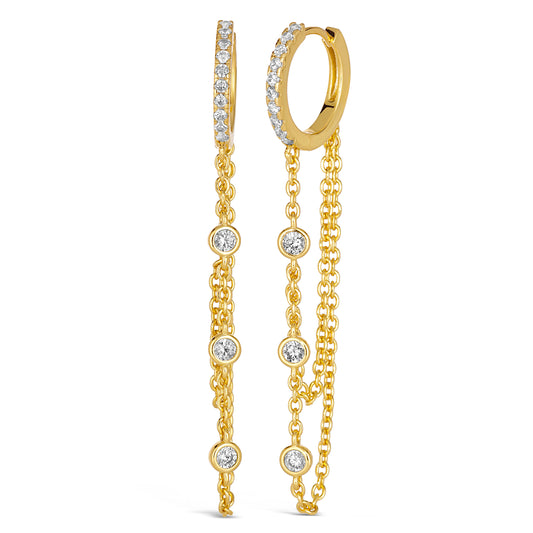 Women's Petite Sparkling Disco J Hoop Earrings in White Gold | Anna Zuckerman