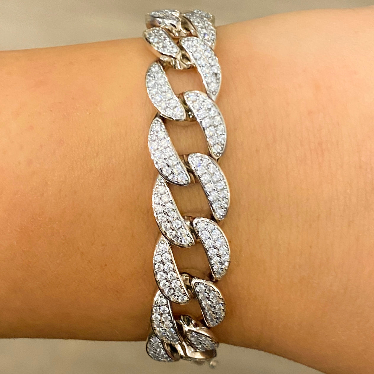 Olivia 63 Cuban Bracelet White - Anna Zuckerman Luxury Bracelets