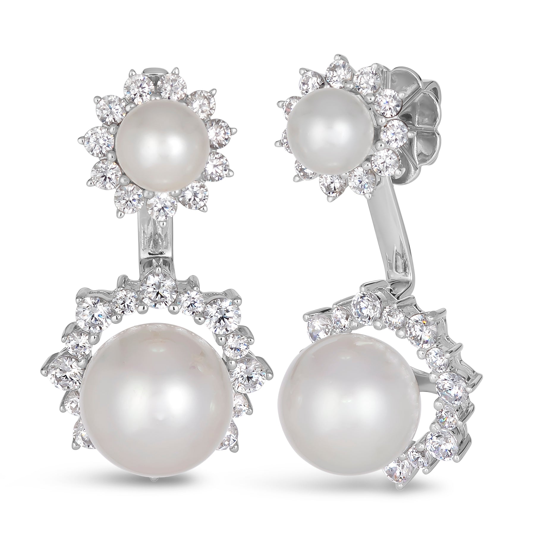Olivia 64 DW Halo Pearl Earring - Anna Zuckerman Luxury Earrings