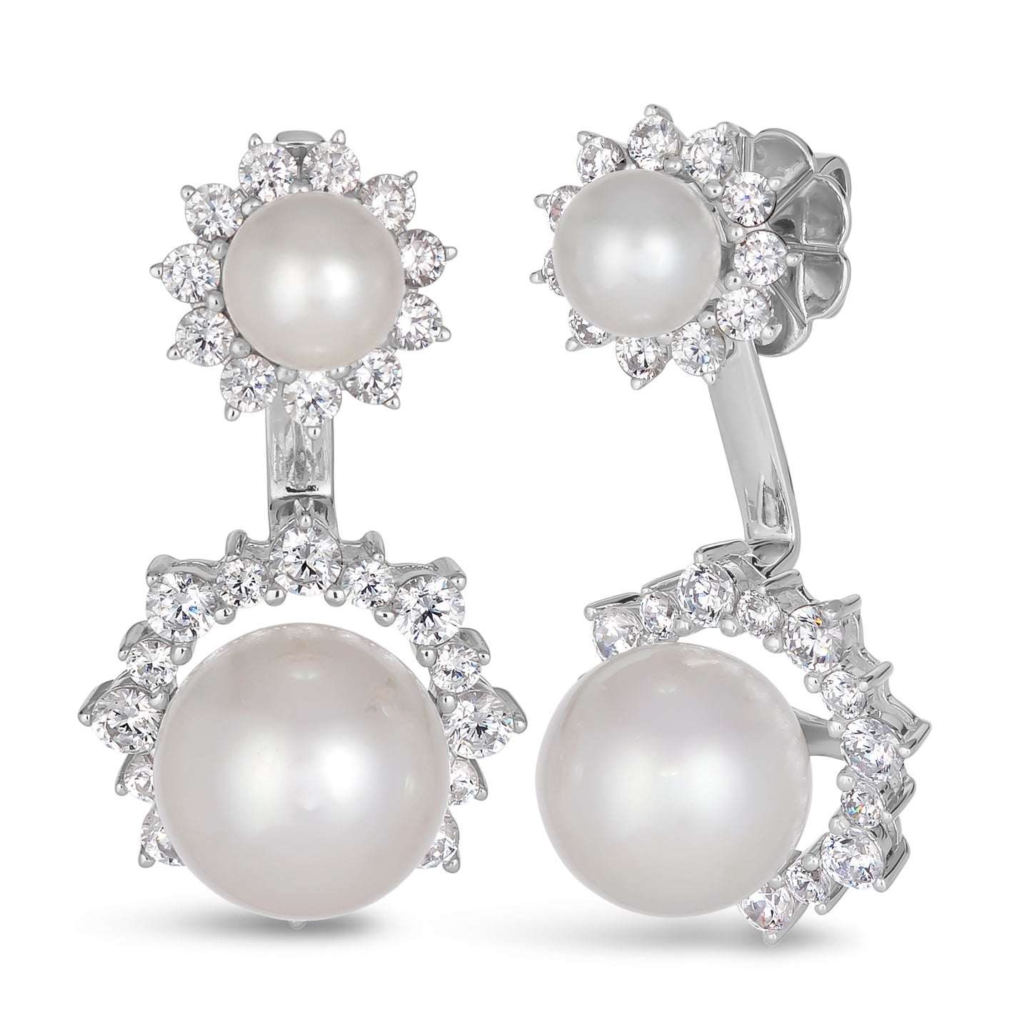 Olivia 64 DW Halo Pearl Earring - Anna Zuckerman Luxury Earrings