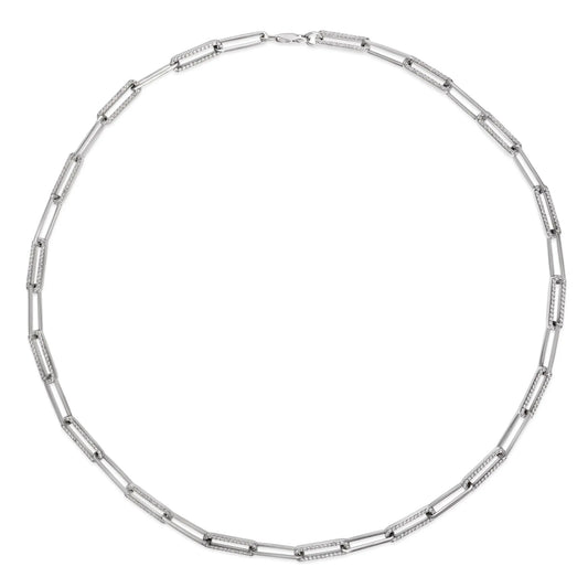 Olivia 68 Pave Paperclip Necklace - Anna Zuckerman Luxury Necklaces