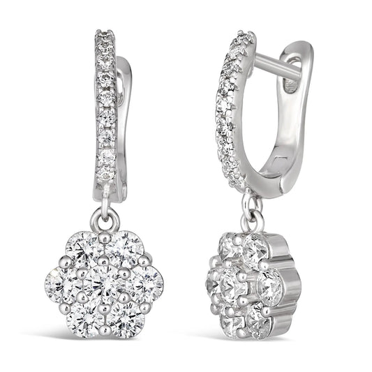 Anastasia 77 Flower Huggie Earrings - Anna Zuckerman Luxury Earrings