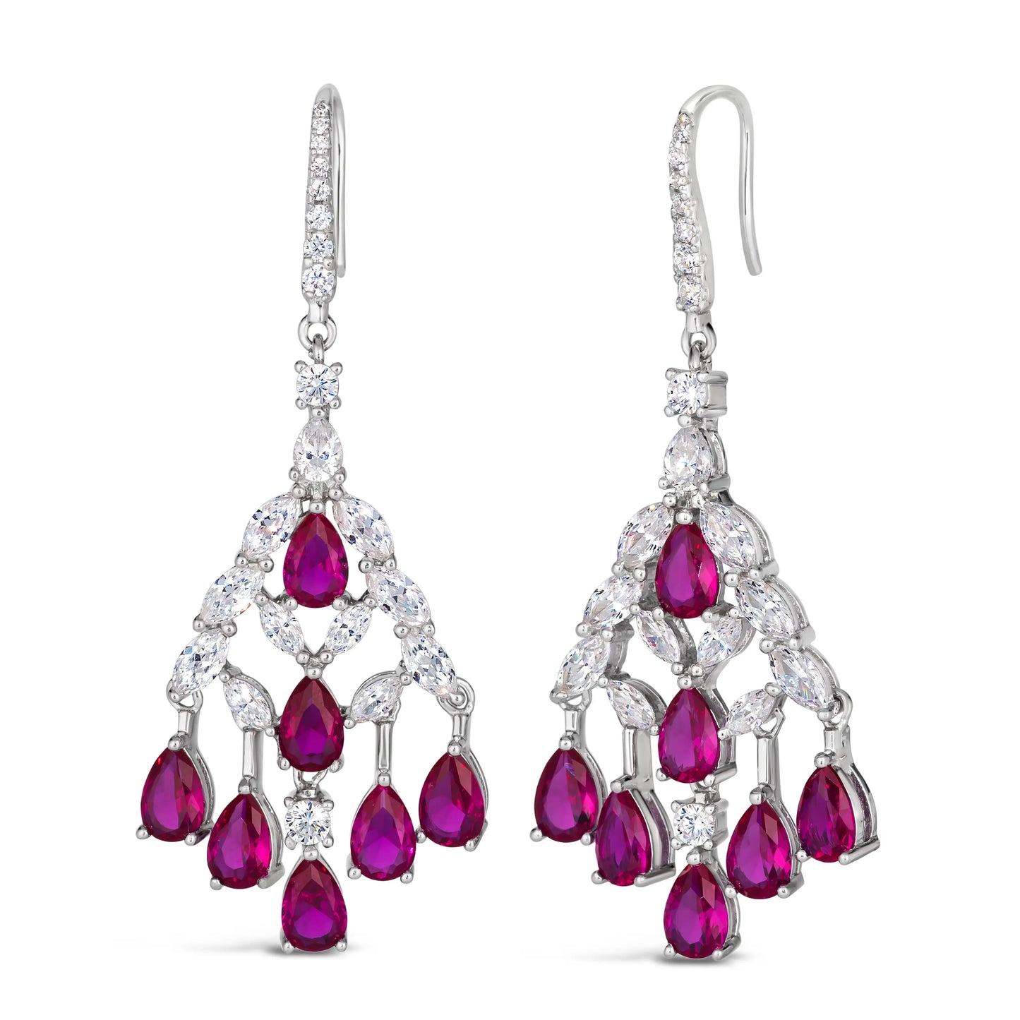 Pink Sapphire Chandelier Earrings - Anna Zuckerman